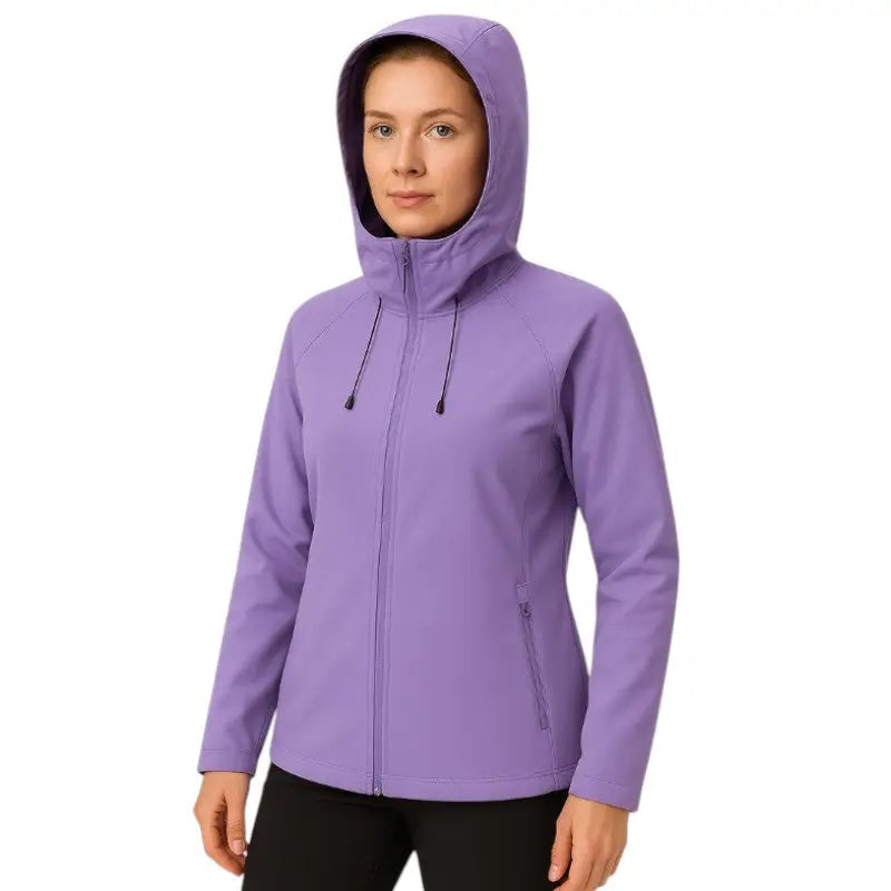 Softshelljacke Damen mit Kapuze - Wasserabweisend - Fleecefutter