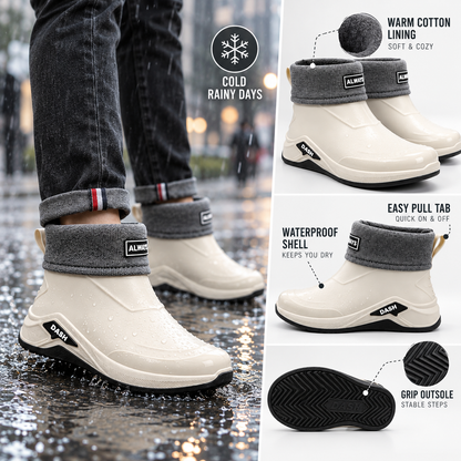 Gummistiefel Herren kurz gefütterte Ausführung mit Baumwollfutter und Strickbund