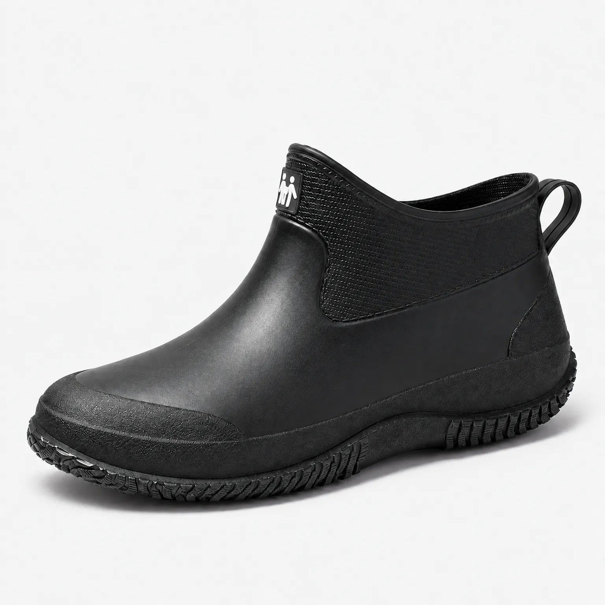 Kurze Gummistiefel Damen in Schwarz – Produktfoto auf Weiß