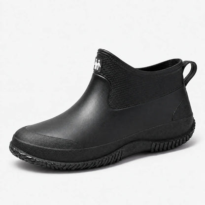Kurze Gummistiefel Damen in Schwarz – Produktfoto auf Weiß
