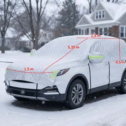 Autoabdeckung SUV Maße: 5,35 m Länge, 1,5 m Breite, 0,5 m Seitenteile