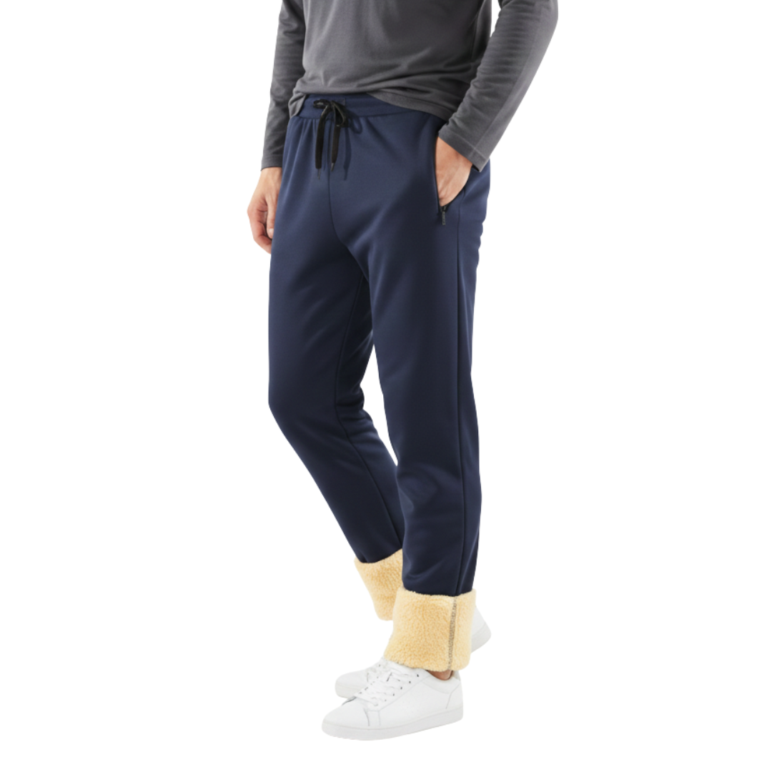 Gefütterte Jogginghose mit Sherpa-Futter und Reißverschlusstaschen – Ansicht 3