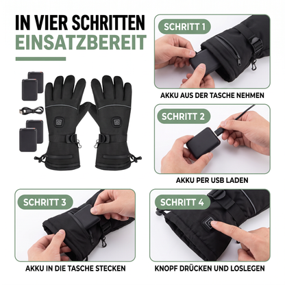 Beheizte Handschuhe mit 3 Heizstufen und Akku