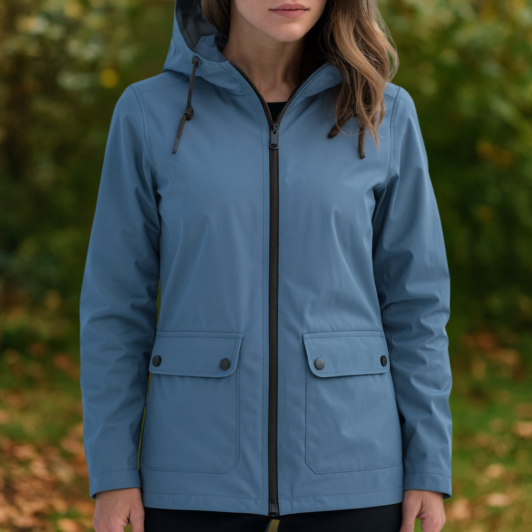 Regenjacke Damen Kurz - Übergangsjacke mit Kapuze, 6 Farben