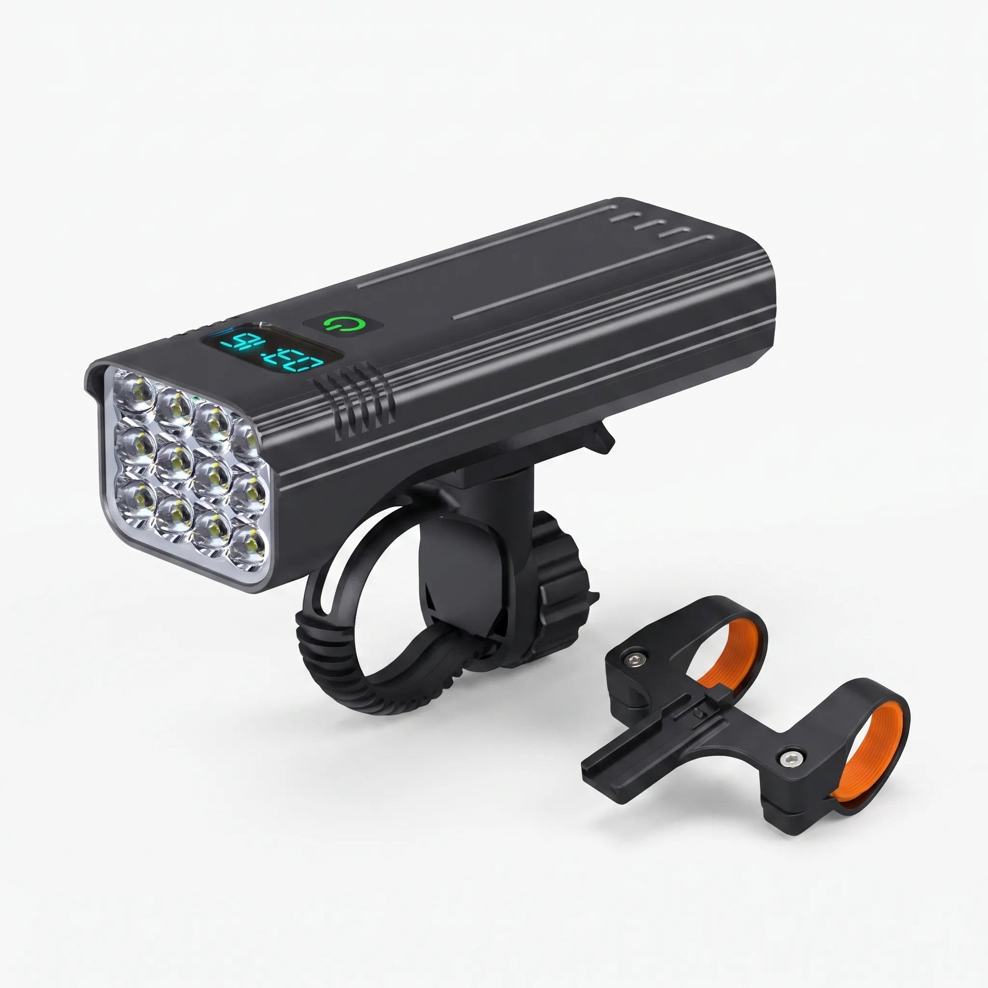 Fahrradlicht mit 12 LEDs, Digitalanzeige und 10.000-mAh-Akku mit Powerbank-Funktion – Ansicht 2