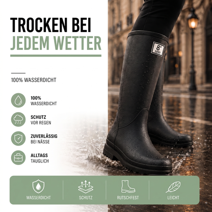 Regenstiefel Damen Halbhoch Wasserdicht Slip On aus PVC