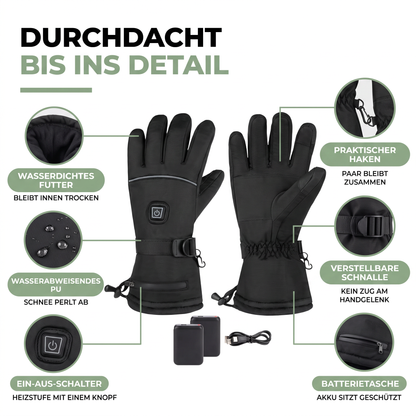 Beheizte Handschuhe mit 3 Heizstufen und Akku