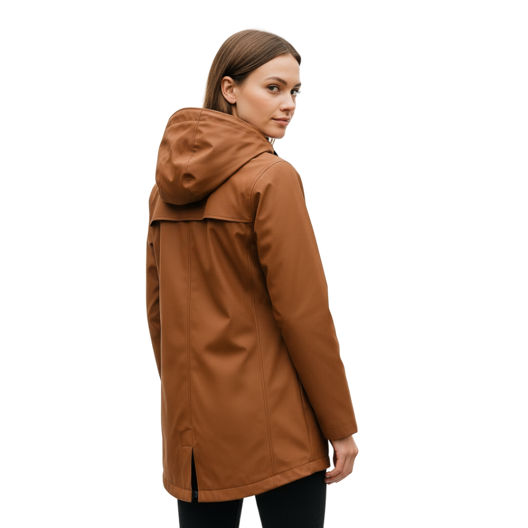 Regenmantel Damen Leicht - Lange Übergangsjacke mit Kapuze