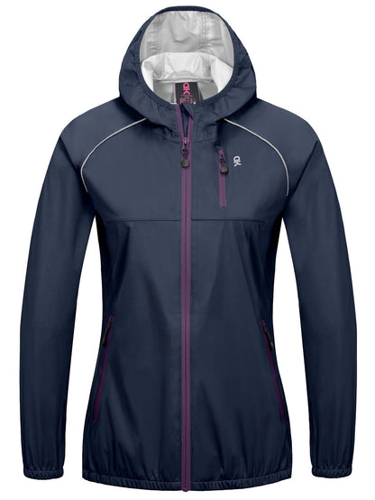Fahrradjacke Damen - Ultraleichte Regenjacke mit Kapuze, Packbar