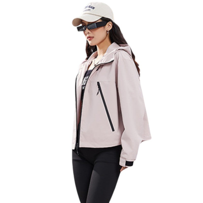 Kurze Regenjacke Damen - Wasserabweisend - Verstellbarer Saum