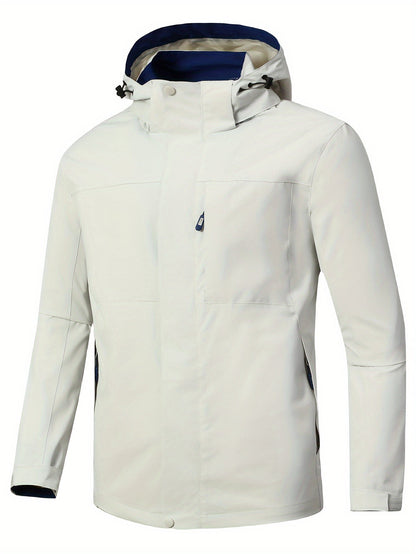 Übergangsjacke Herren - Leichte Regenjacke mit Kapuze, Wasserabweisend
