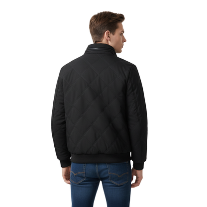 Steppjacke Herren gefüttert - Stehkragen - Rautensteppung