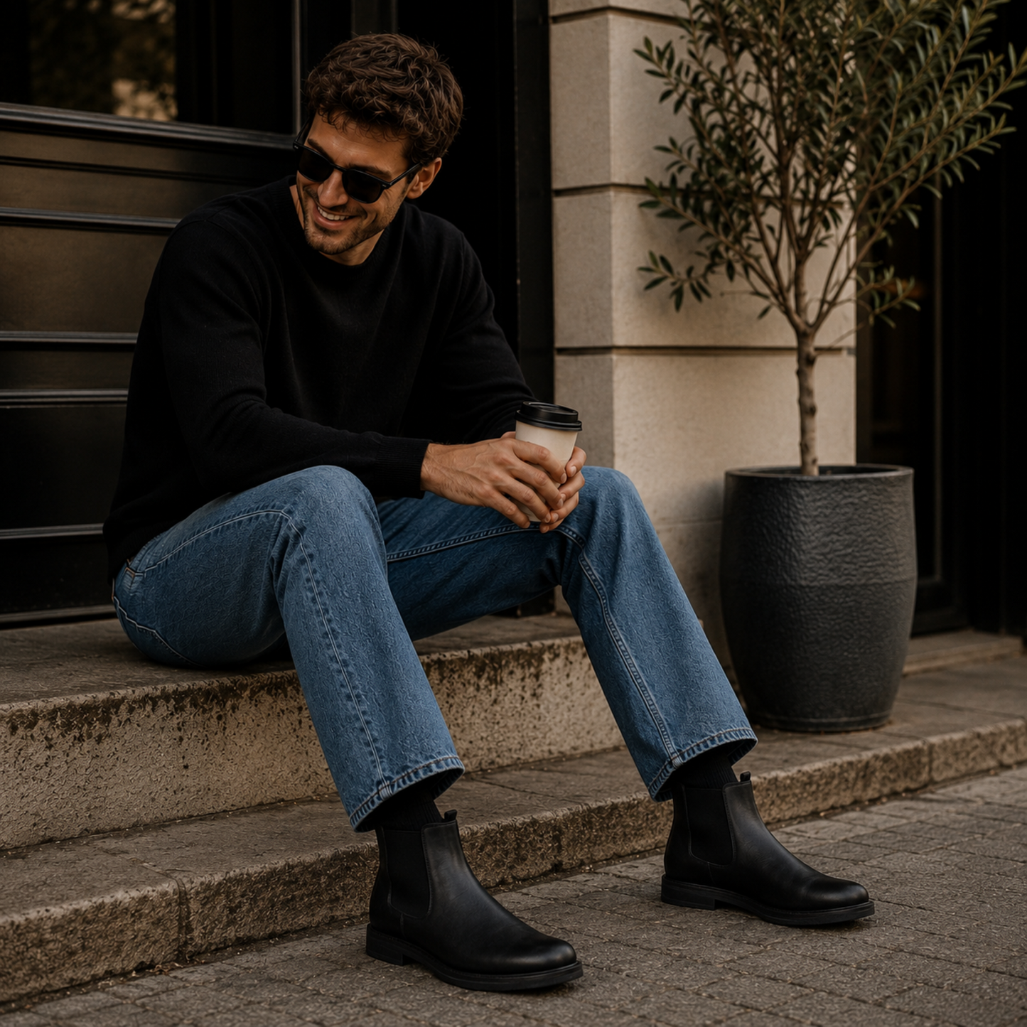 Chelsea Boots Herren - Slip-On - gepolstertes Fußbett