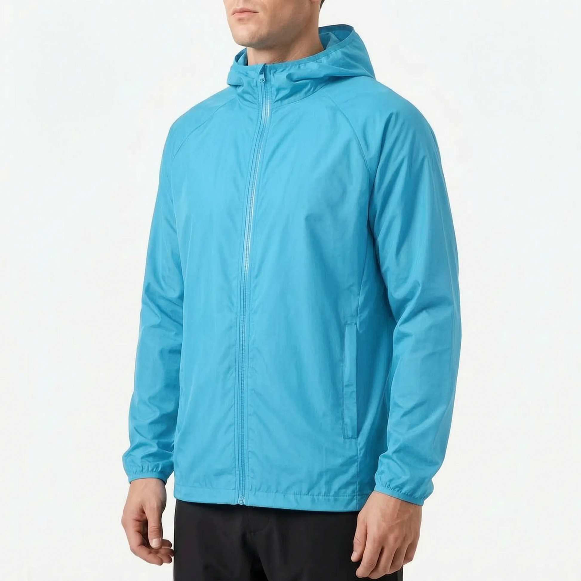 Leichte packbare Windjacke mit Kapuze, unisex, wind- und wasserabweisend – Ansicht 4