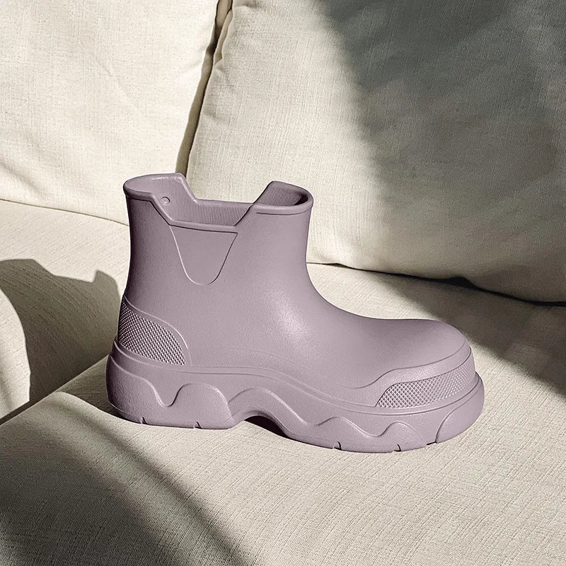 Gummistiefel Damen kurz in Flieder – Seitenansicht