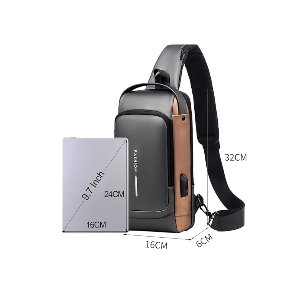 Anti-Diebstahl Brusttasche – USB – Zahlenschloss