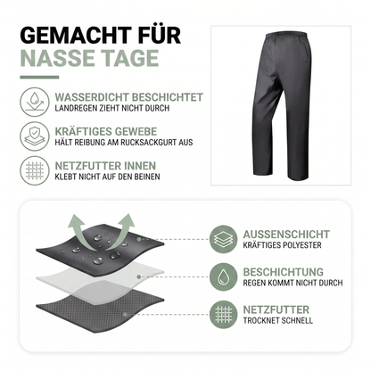 Regenhose wasserdicht - Outdoor & Wandern - mit Netzfutter