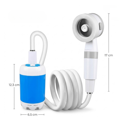 Tragbare Campingdusche mit 5000-mAh-Pumpe – Wiederaufladbar – Komplettset