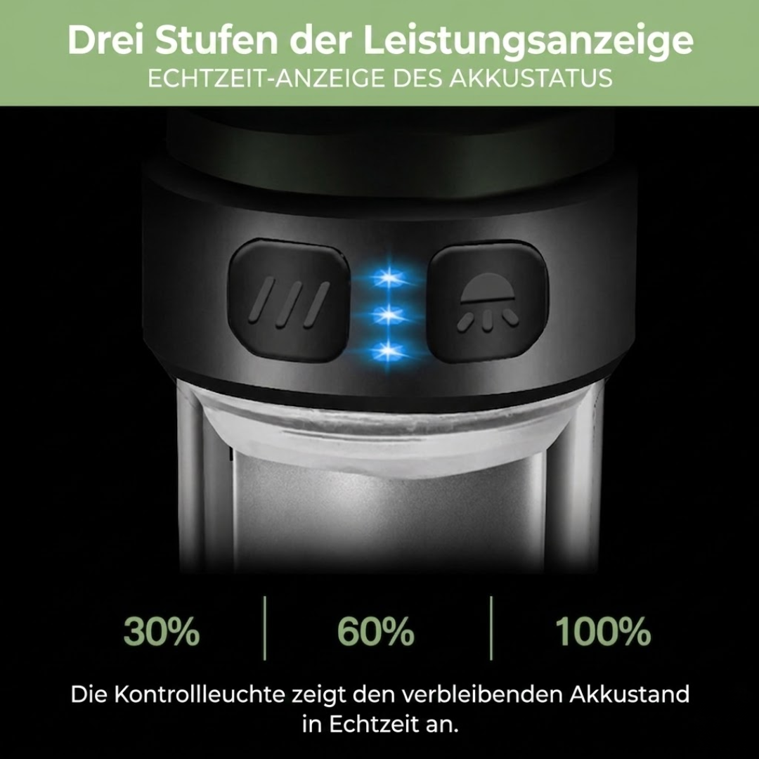 LED-Campinglampe mit Mückenschutz – 5 Lichtmodi – USB-Aufladbar mit Stativ