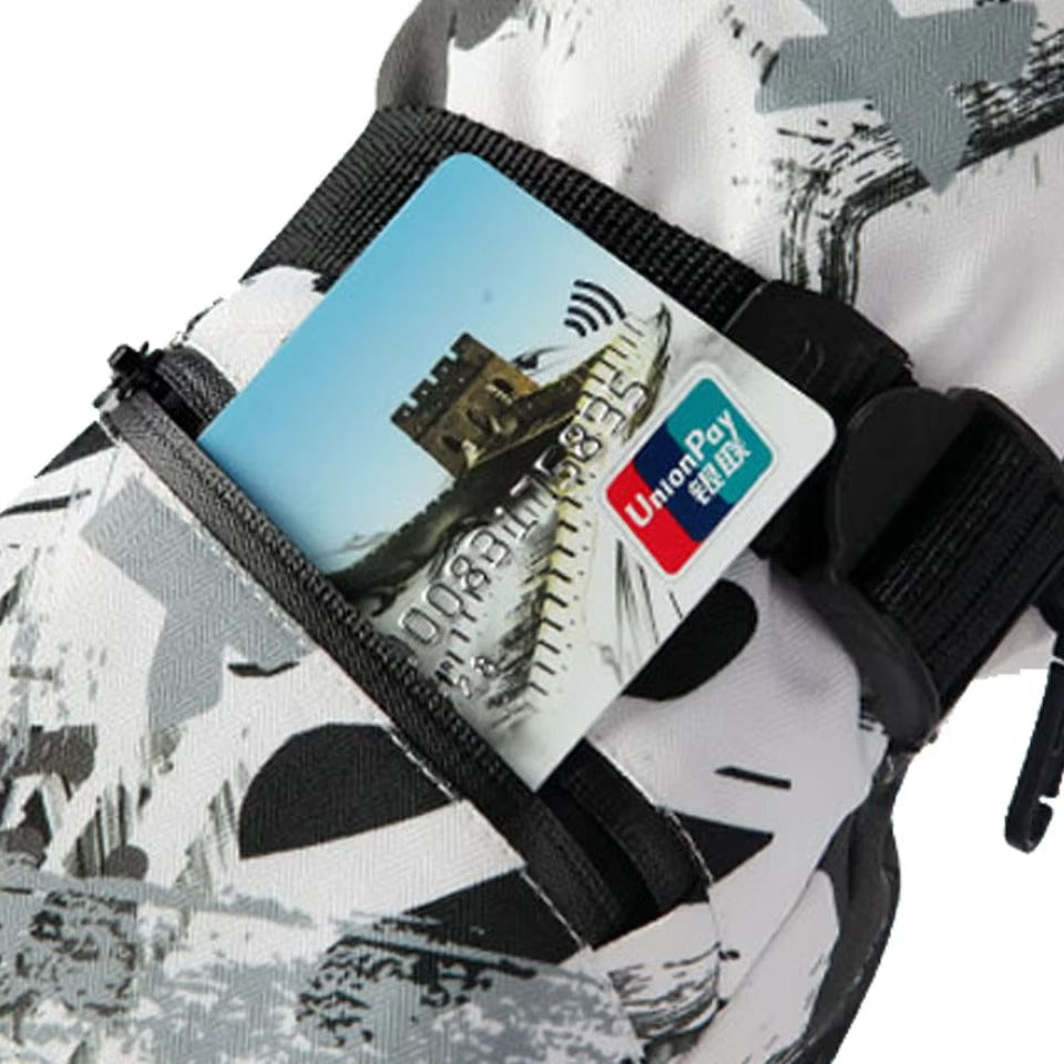 Skihandschuhe – Reißverschlusstasche am Handrücken mit Karte