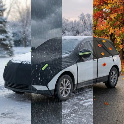 Autoabdeckung SUV Schwarz bei Regen, Frost und Herbstlaub