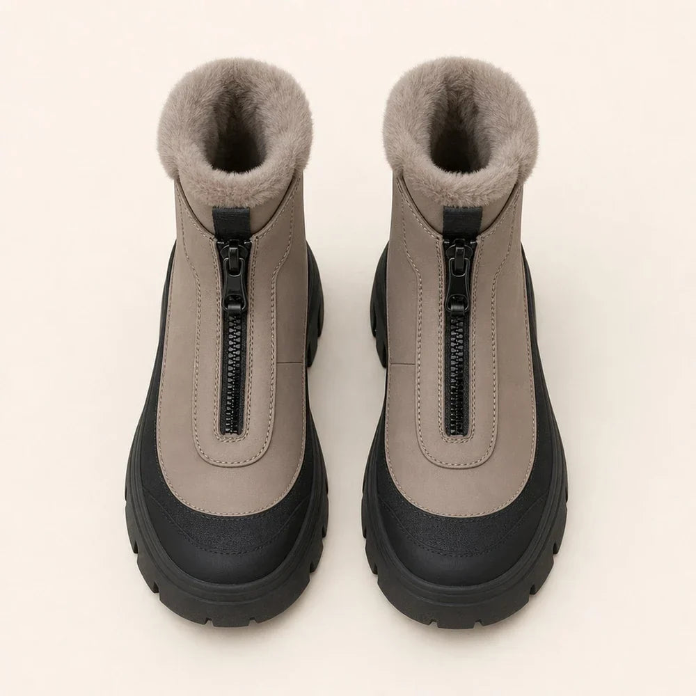 Winterstiefel Damen Gefüttert - Reißverschluss vorne - Profilsohle – 3