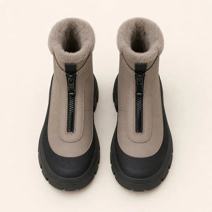 Winterstiefel Damen Gefüttert - Reißverschluss vorne - Profilsohle – 3