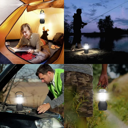 Tragbare Campinglampe – LED – Solarenergie & Handkurbel