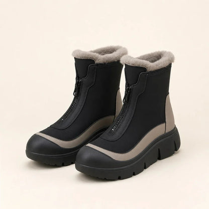 Winterstiefel Damen Gefüttert - Reißverschluss vorne - Profilsohle – 2