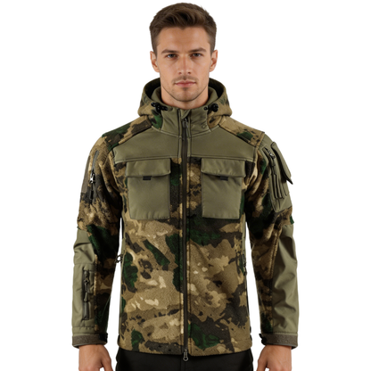 Fleecejacke Herren - Taktisch mit Kapuze - Camouflage & Uni