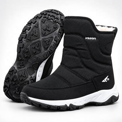 Winterstiefel Herren in Schwarz mit Profilsohle