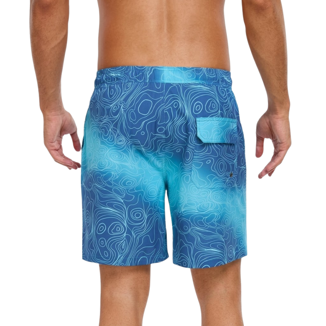 Tropische Badeshorts - Schnelltrocknend - Mit Handytasche
