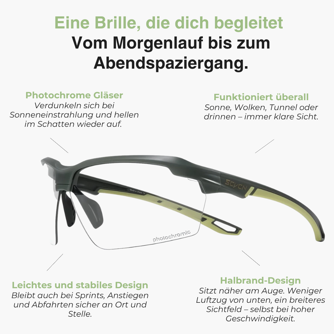 Fotochromatische Sonnenbrille – Sportbrille – UV400