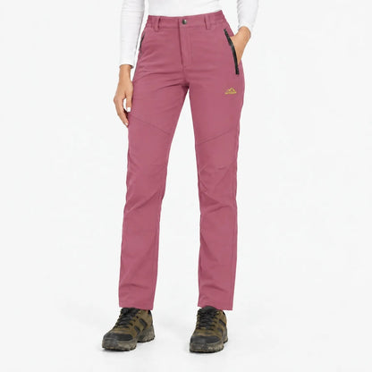 Thermohose Damen Gefüttert in Grau-Rosa