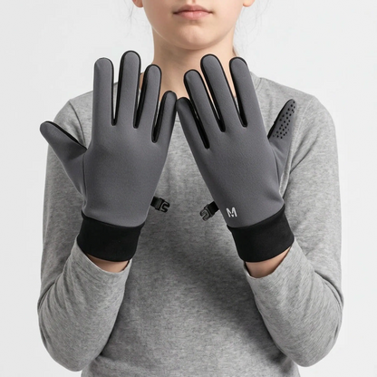 Kinderhandschuhe für den Winter mit Touchscreen-Fingern und Silikonnoppen an der Handfläche – Ansicht 4