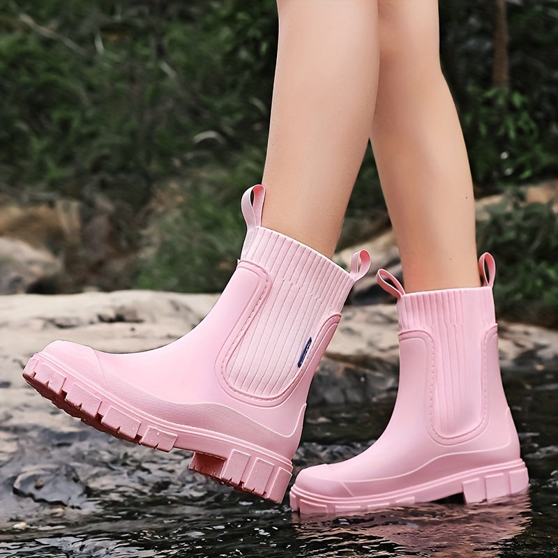 Gummistiefel Damen im Chelsea-Look - Wasserdicht - Rutschfeste Profilsohle