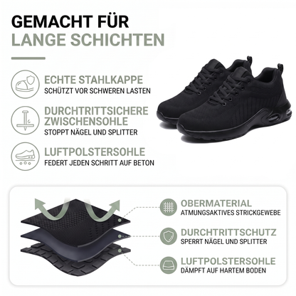 Sicherheitsschuhe Sneaker - Stahlkappe - Luftpolstersohle