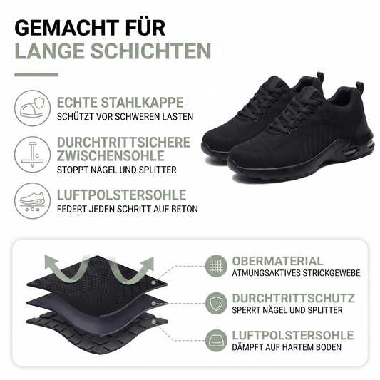 Sicherheitsschuhe Sneaker - Stahlkappe - Luftpolstersohle