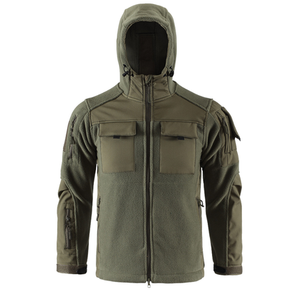 Fleecejacke Herren - Taktisch mit Kapuze - Camouflage & Uni