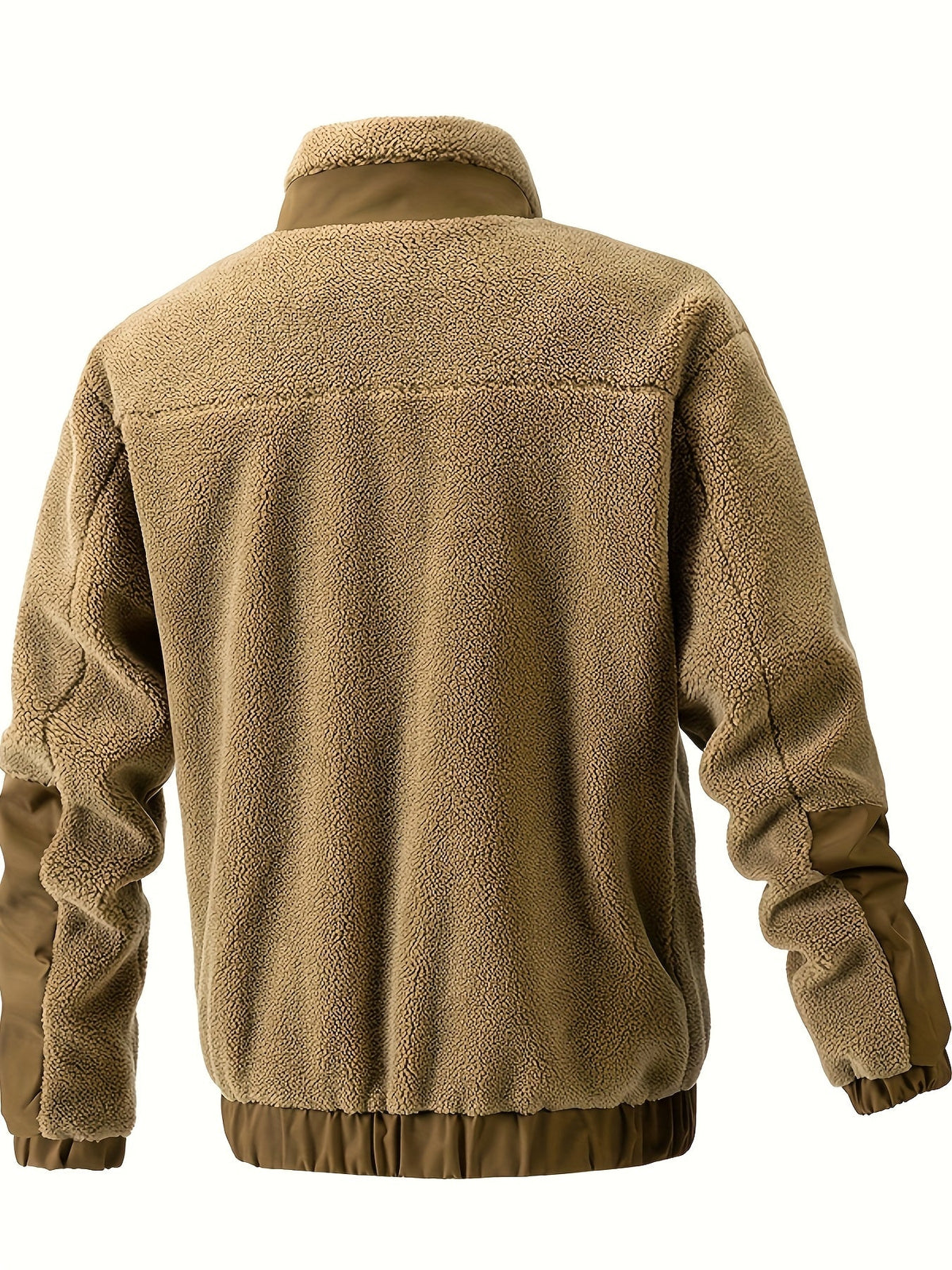 Sherpajacke in Camel von hinten