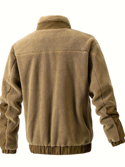 Sherpajacke in Camel von hinten