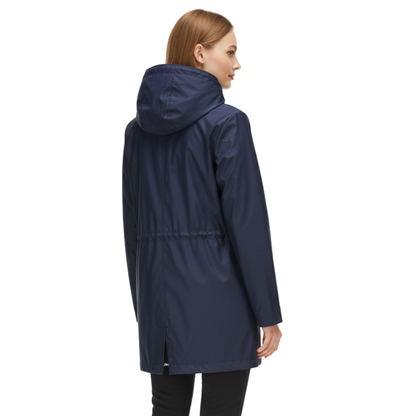 Regenjacke Damen mit Taillenzug - Übergangsjacke mit Kapuze, bis 5XL