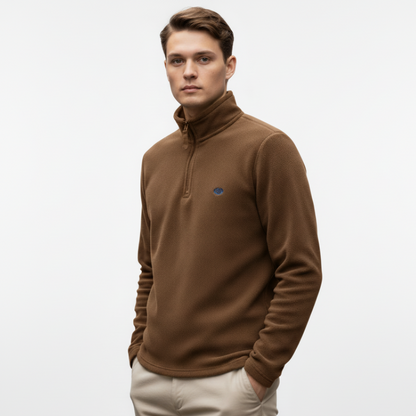 Half-Zip Fleecepullover – doppelseitiges Polar-Fleece – Stehkragen – Herren