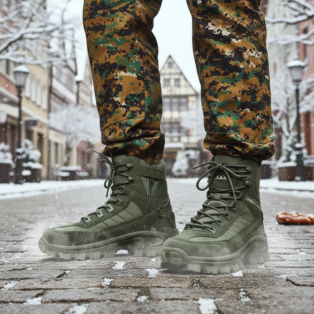 Wanderstiefel Herren im Tactical-Look - Seitenreißverschluss