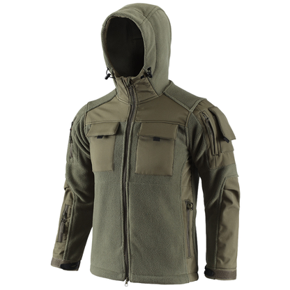 Fleecejacke Herren - Taktisch mit Kapuze - Camouflage & Uni