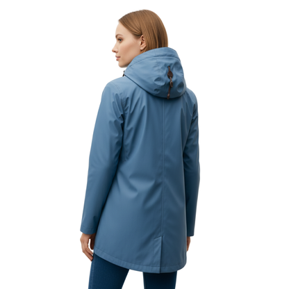 Regenmantel Damen Leicht - Lange Übergangsjacke mit Kapuze