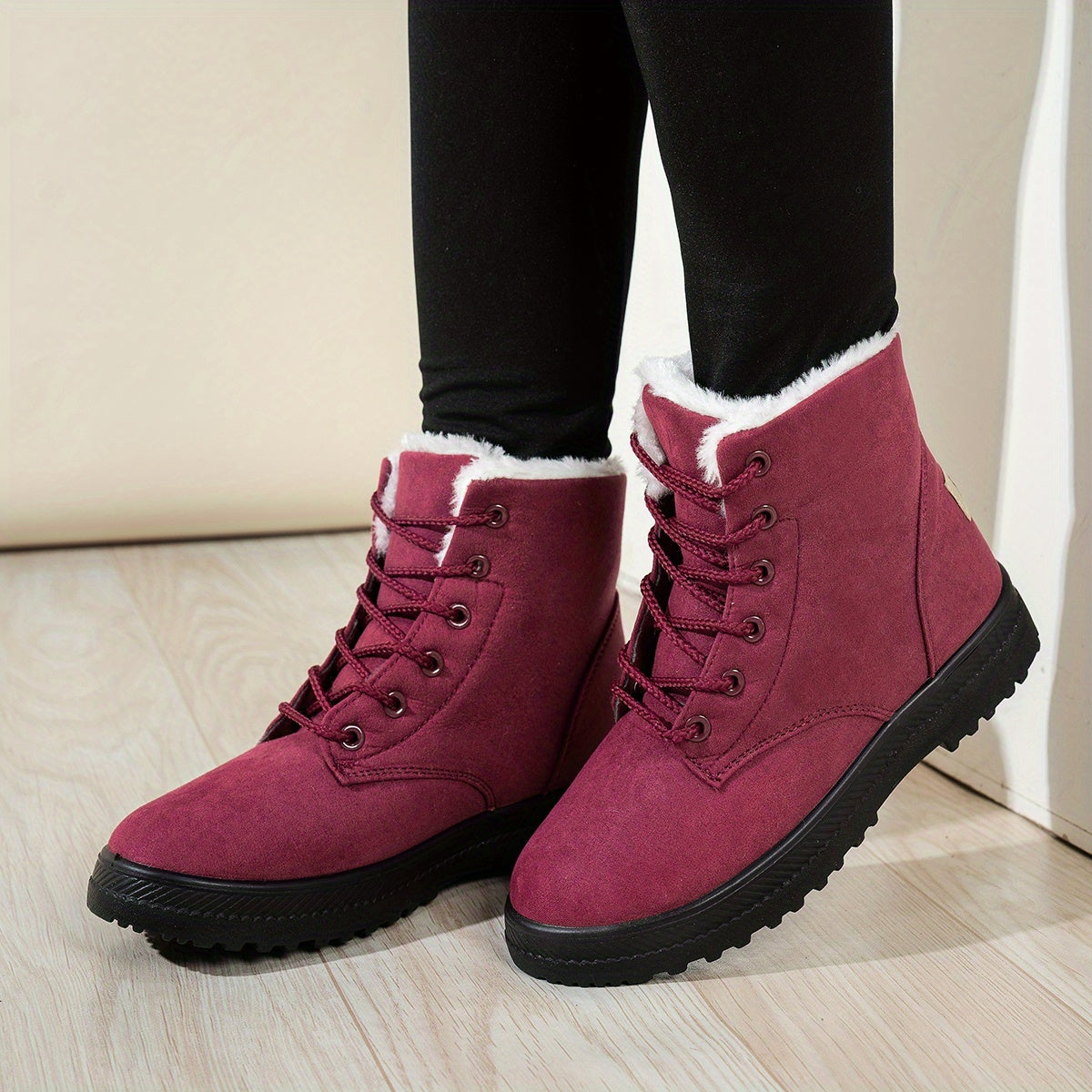 Winterstiefel Damen - gefüttert - mit Schnürung