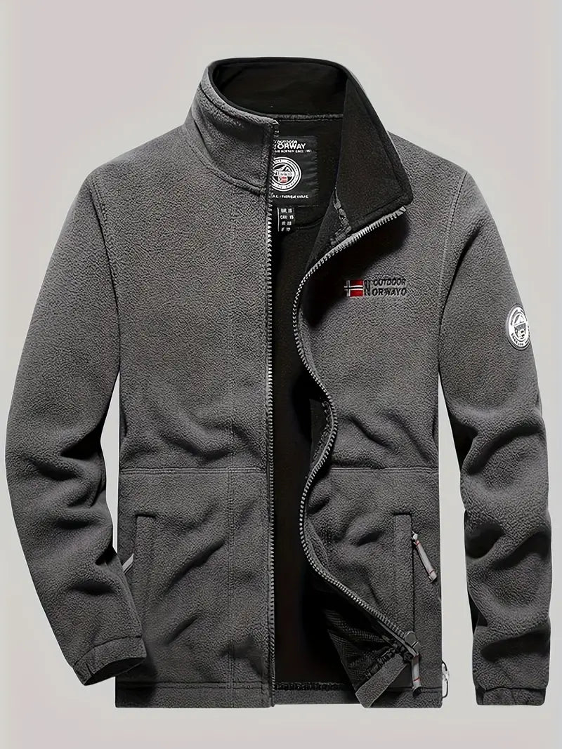 Fleecejacke Herren - Thermo-Futter - Stehkragen mit Reißverschluss