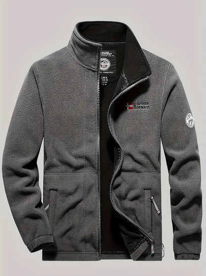 Fleecejacke Herren - Thermo-Futter - Stehkragen mit Reißverschluss