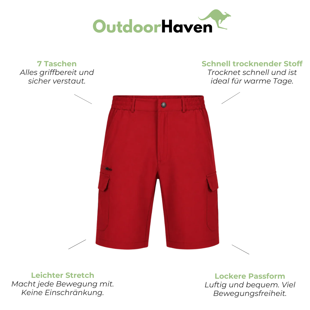 Damen Hiking Cargoshorts – Kurze Stretchhose mit 7 Taschen